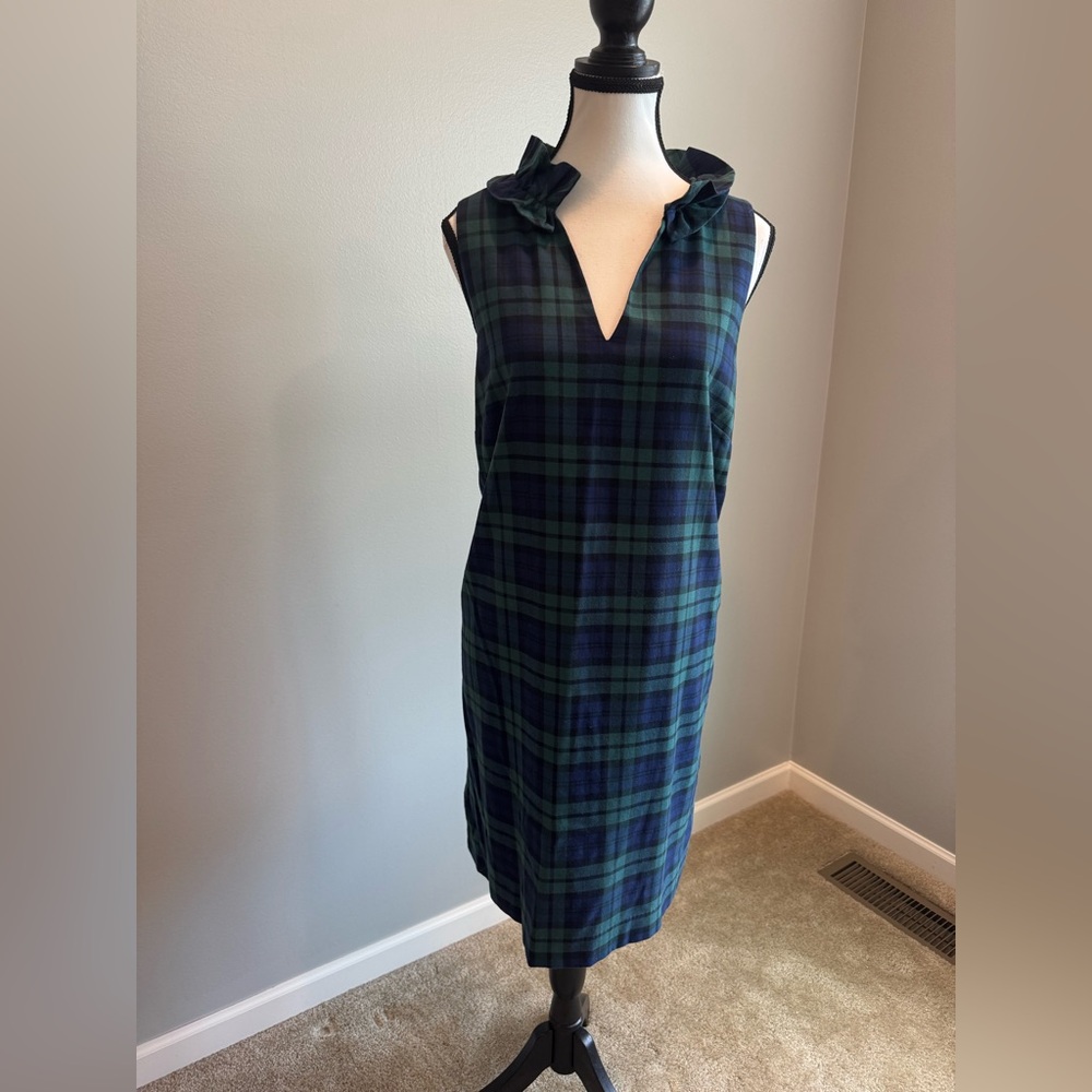 Vineyard Vines Green and Blue Plaid Dress Size 12